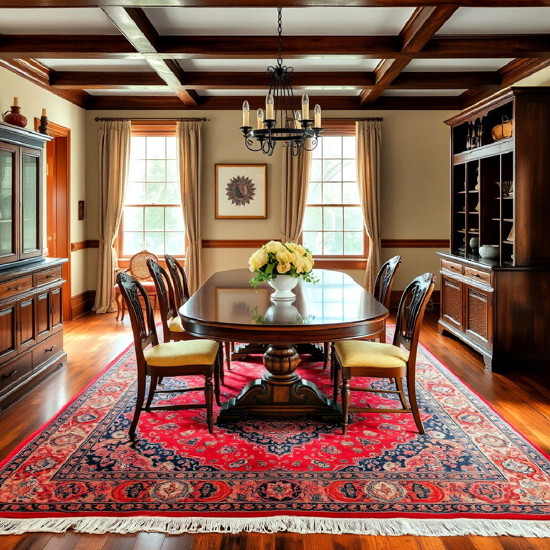 persian rug for colonial dining room