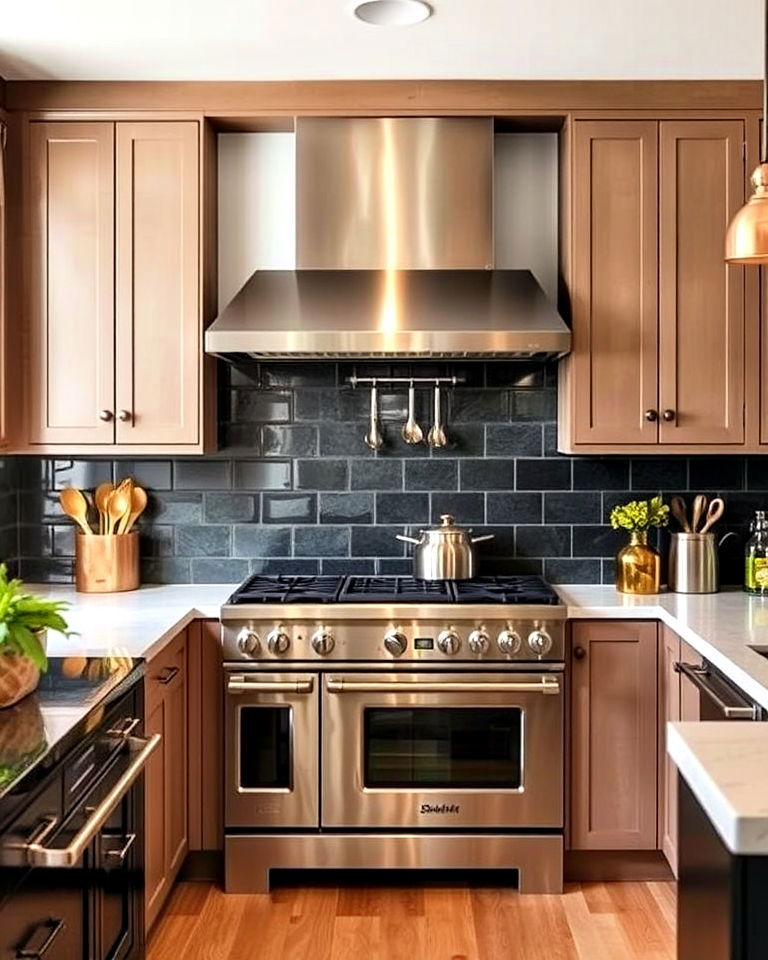 personalized kitchen with mixed metal appliances