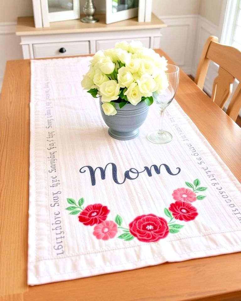 personalized table runner message for mom