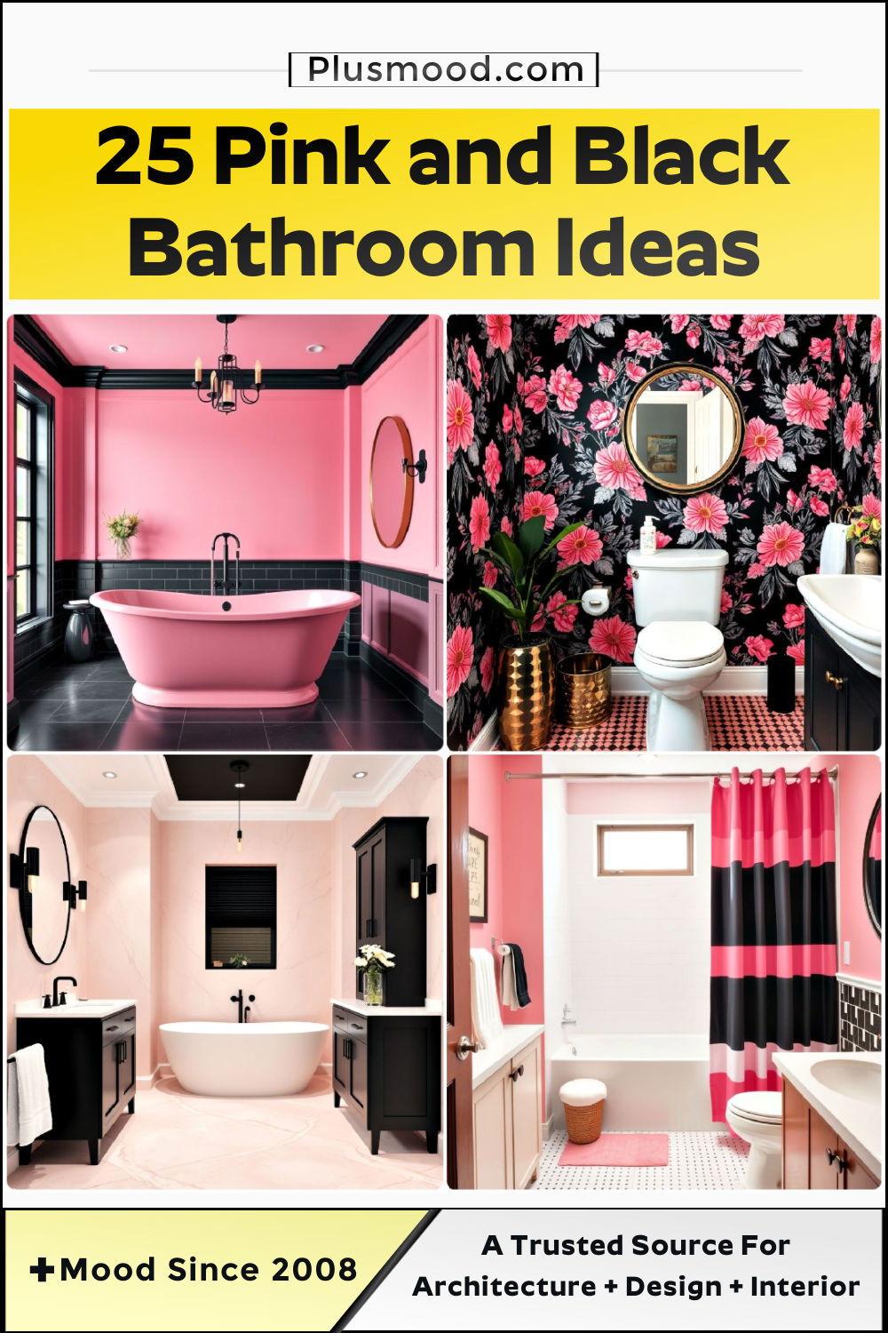 pink and black bathroom ideas and inspiration
