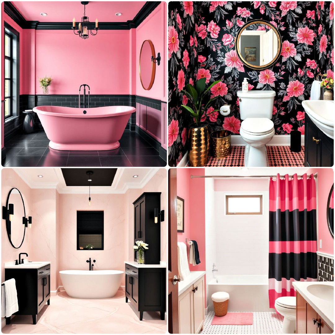 25 Pink and Black Bathroom Ideas To Try This Year