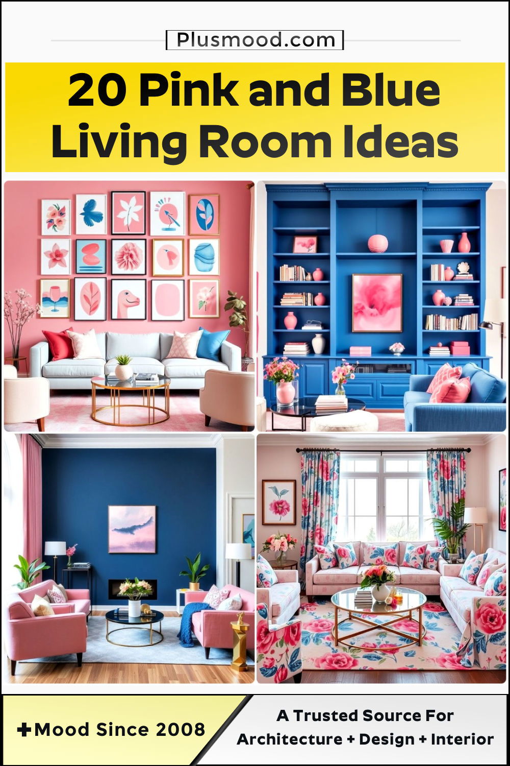 pink and blue living room ideas and inspiration