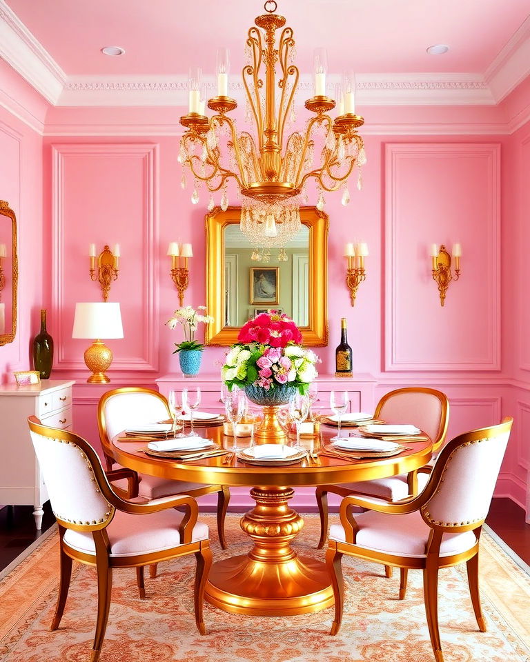 pink and gold color combo