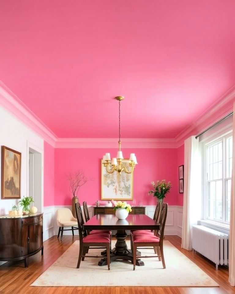pink ceiling for a unique twist