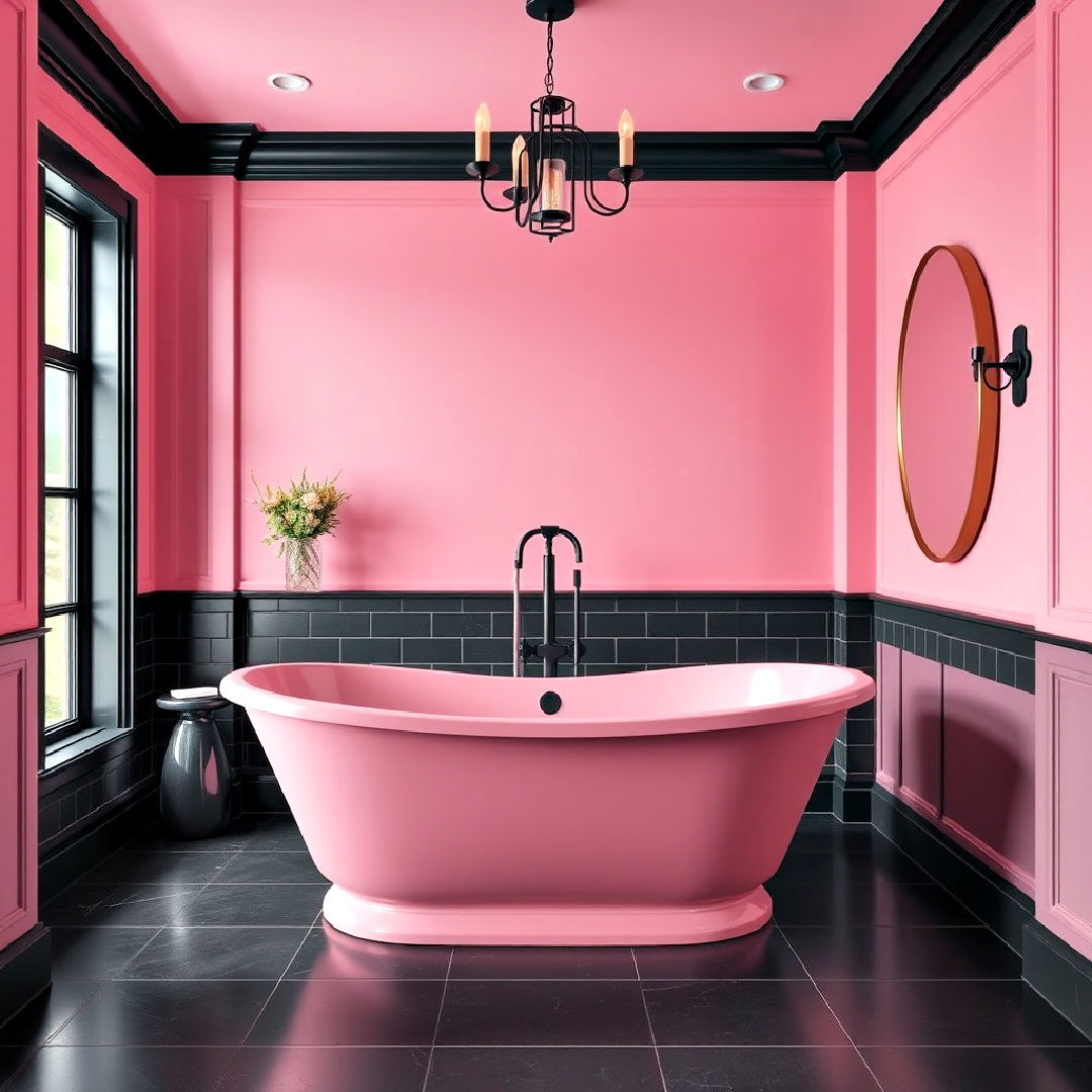 pink freestanding statement bathtub
