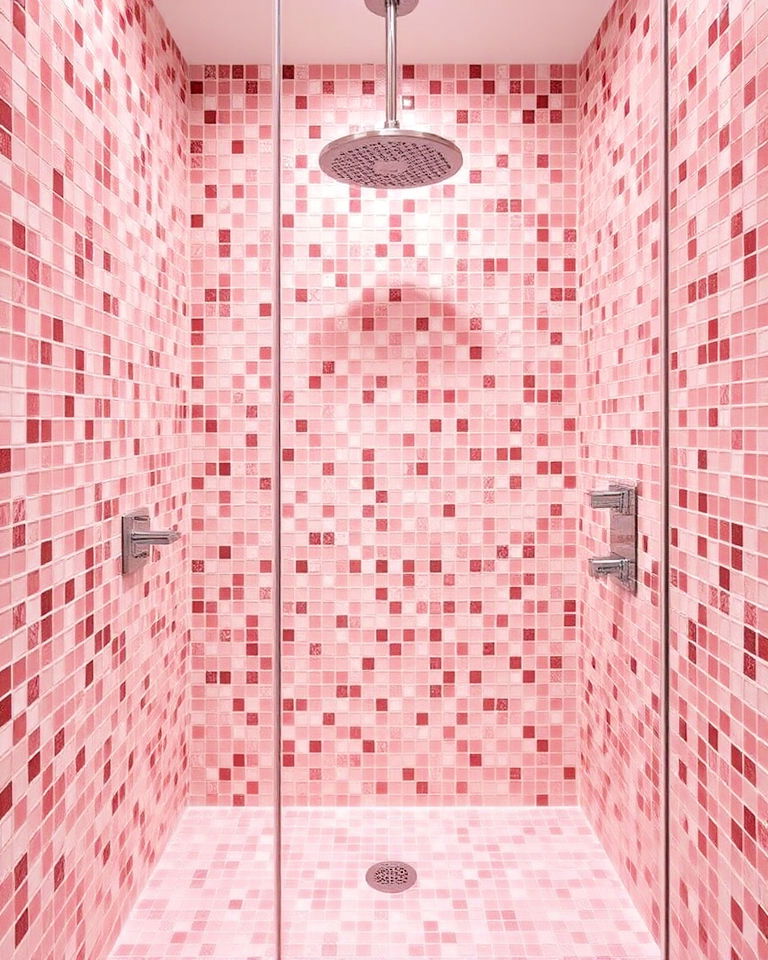 pink mosaic tiles for an artistic flair