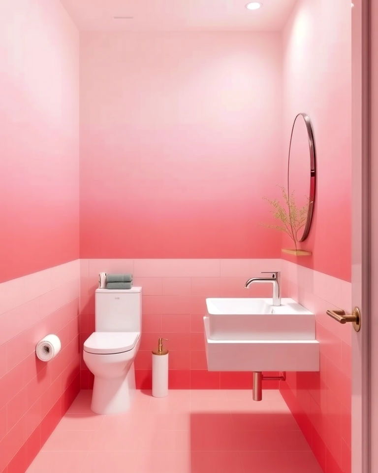 pink ombre walls for a gradient effect