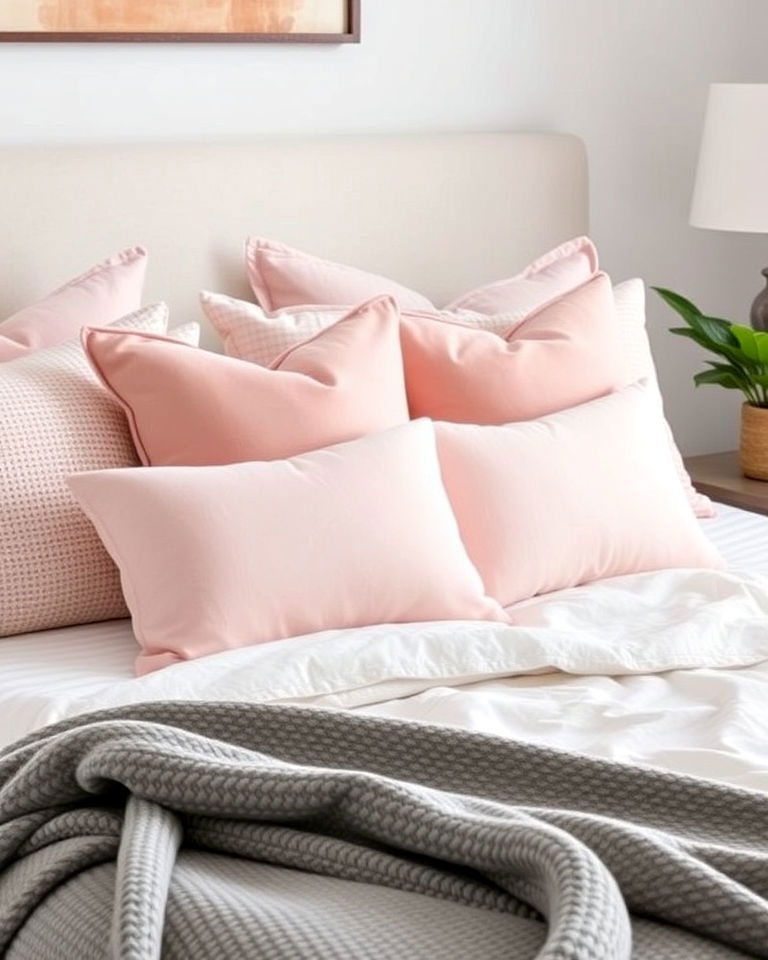 pink pillows for an effortless bedroom update