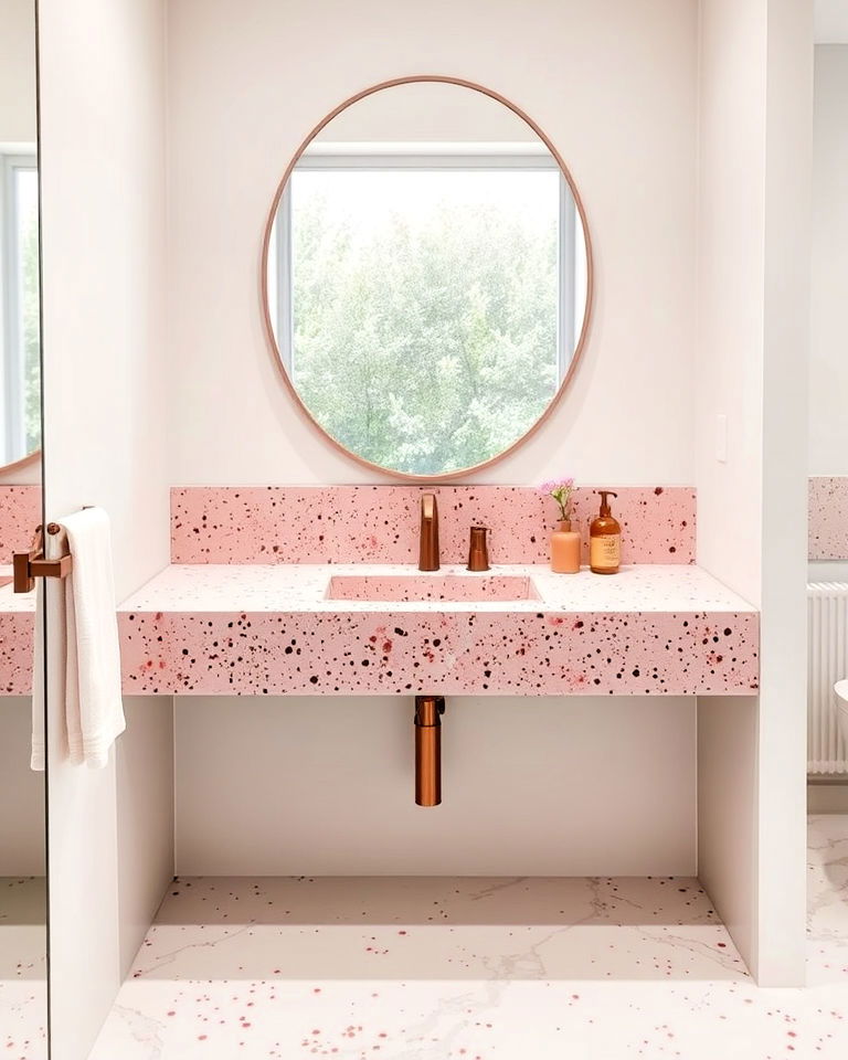 pink terrazzo sink for a bold statement