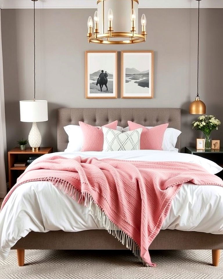 pink throw blankets to update your bedroom