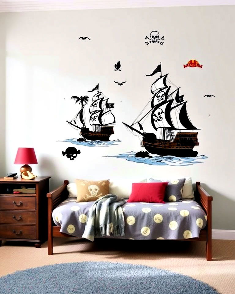 pirate themed wall decals to decorate a bedroom