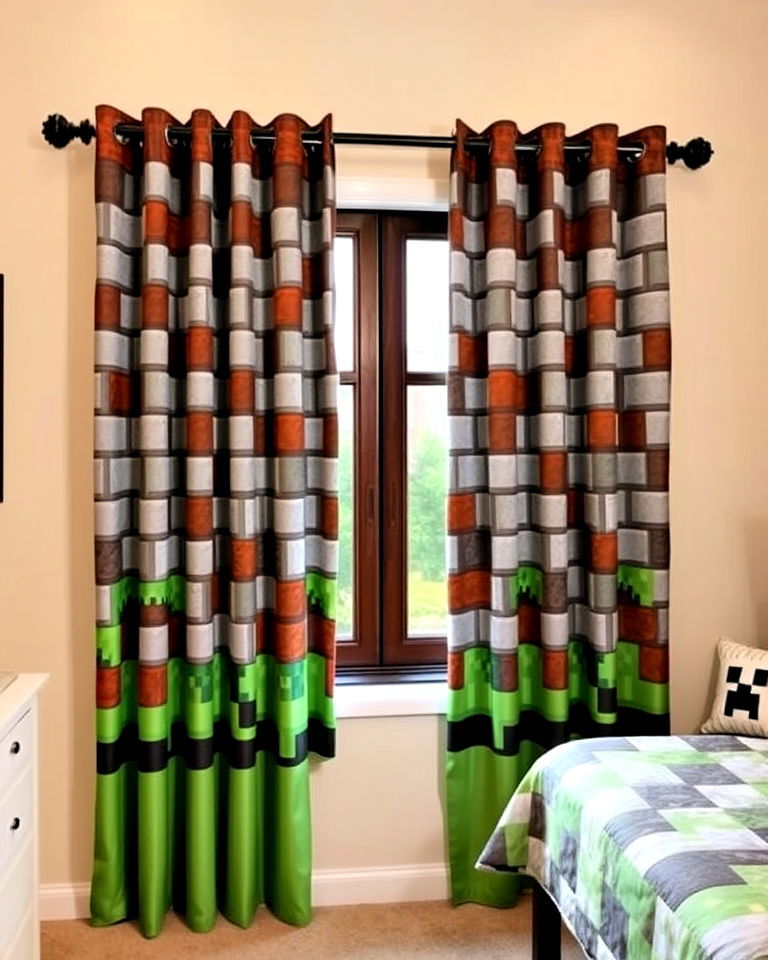 pixelated curtains