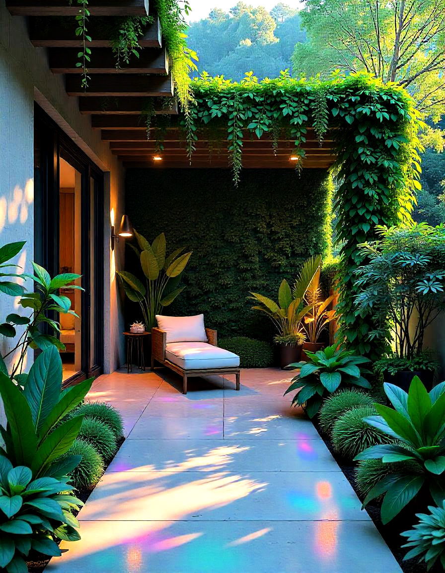 plant wall patio enclosure