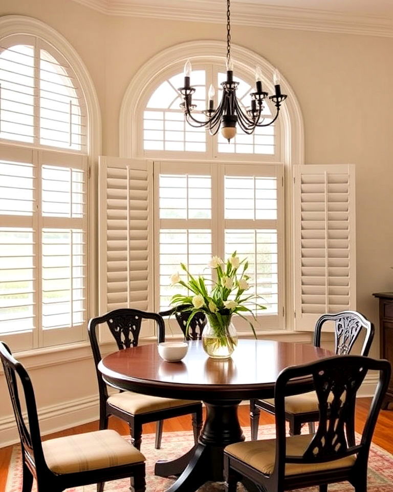 plantation shutters to complement any dining room