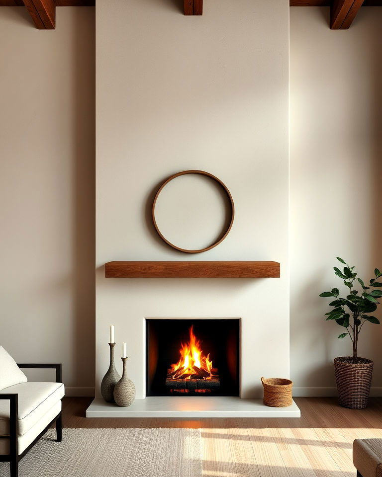 plaster fireplace wall