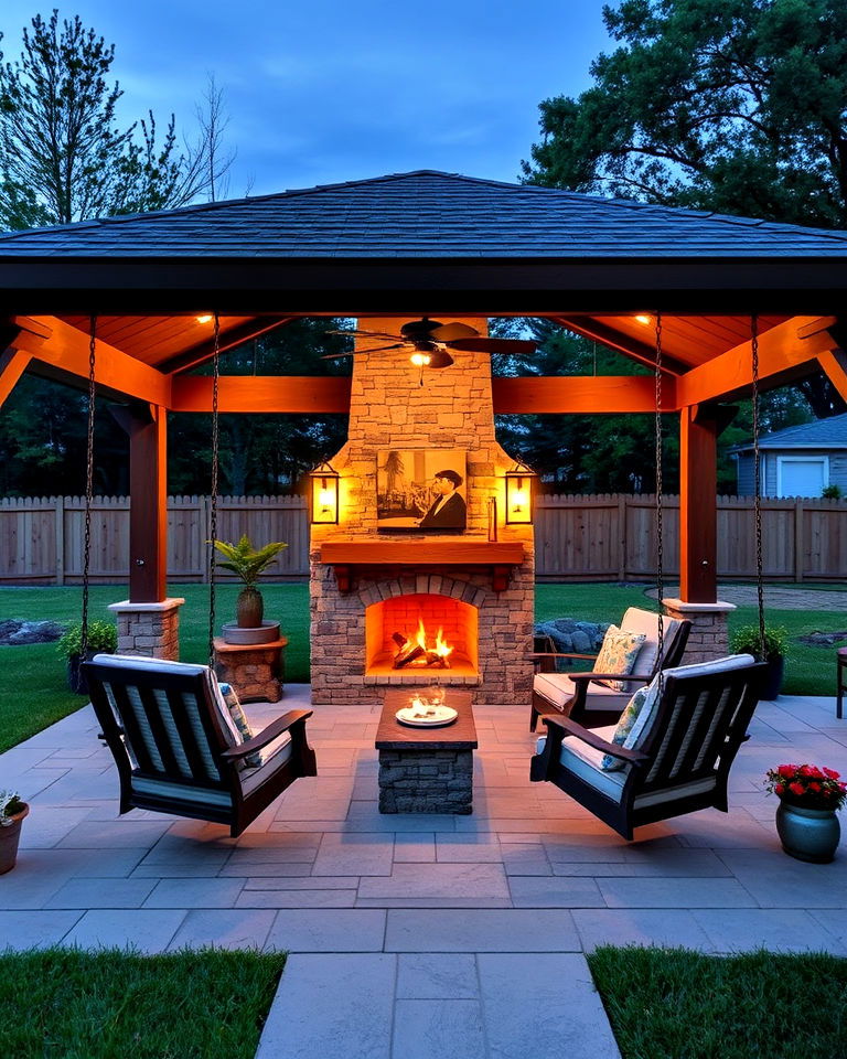 playful pavilion with swing chair