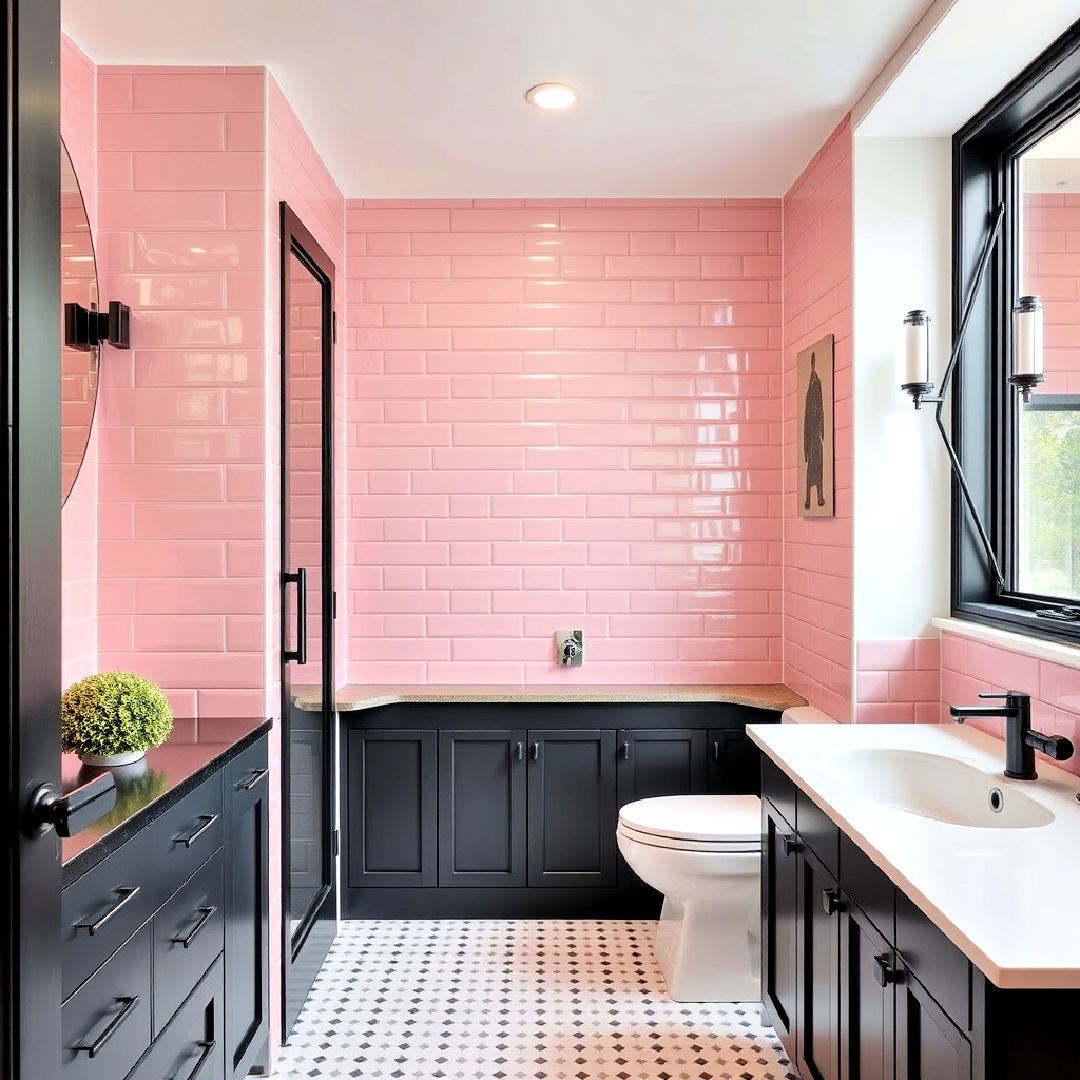 playful pink subway tiles