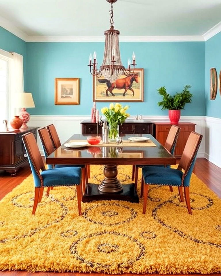 plush shag rug for dining room