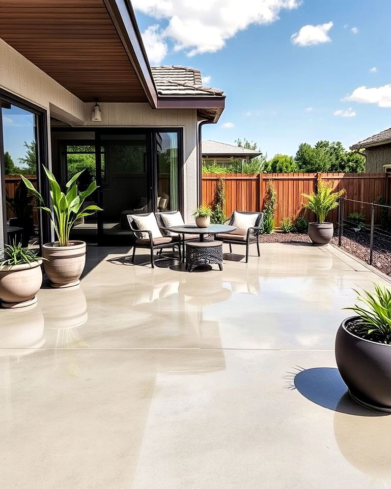 polished concrete patio floor