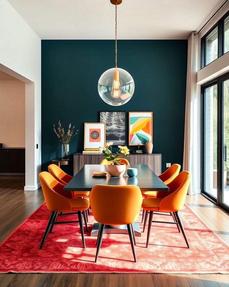pop of color dining room
