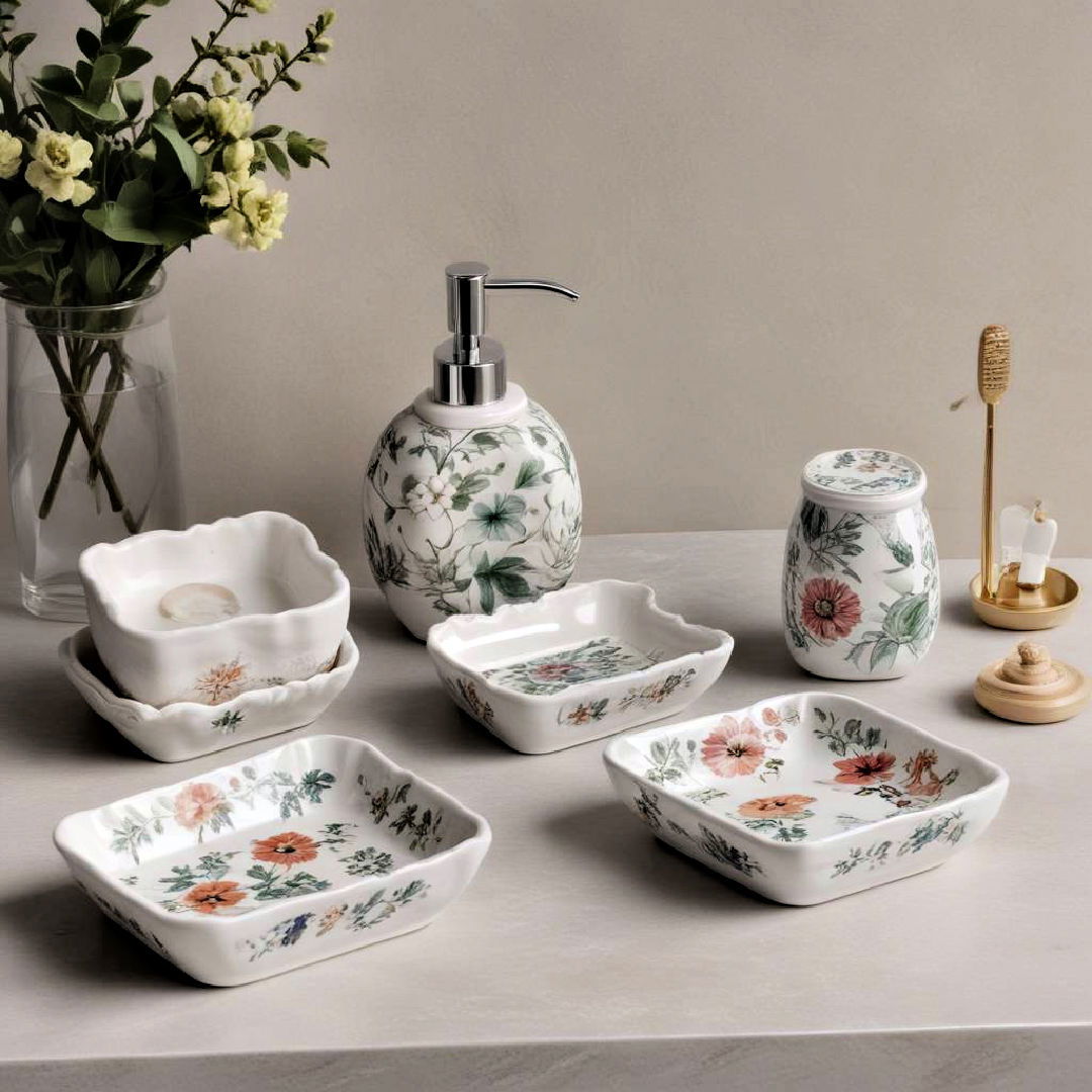 porcelain soap dishes and bathroom accessories