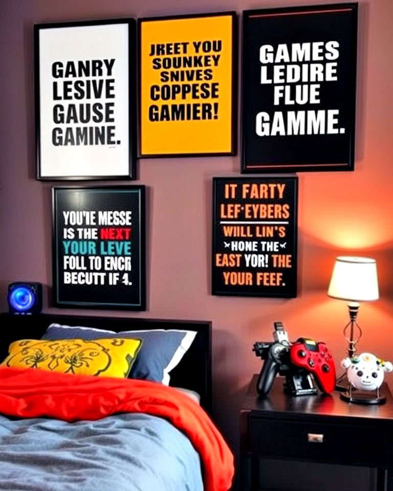 poster with gaming quotes for bedroom decor