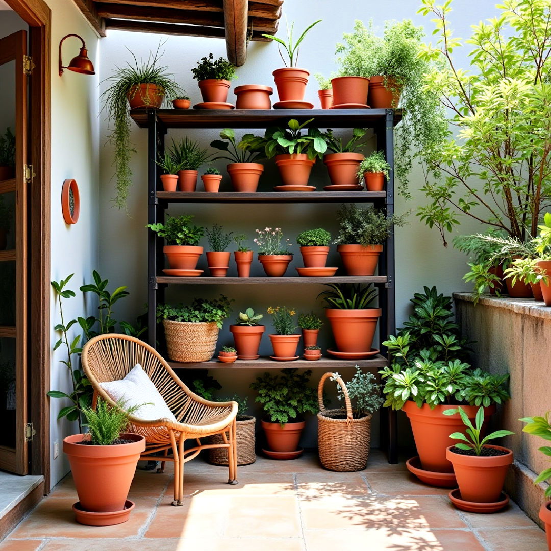 potted plants and greenery to add calm