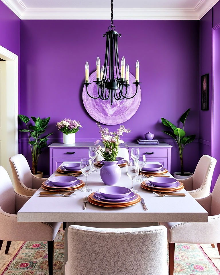 pretty purple dinnerware