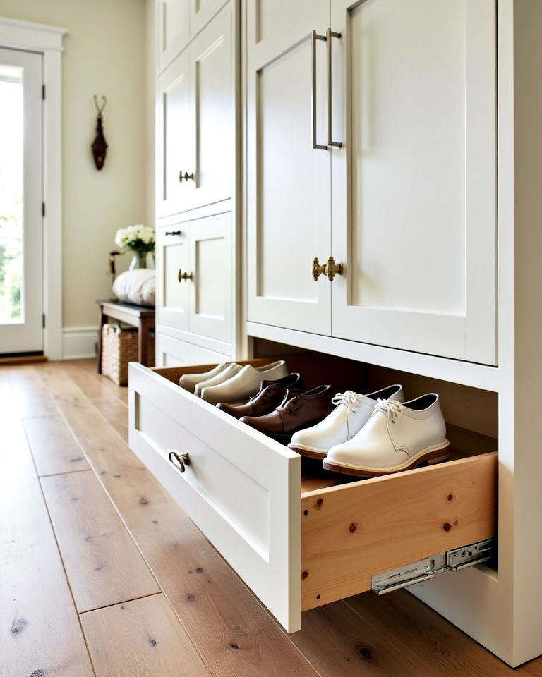pull out shoe drawers for entryway