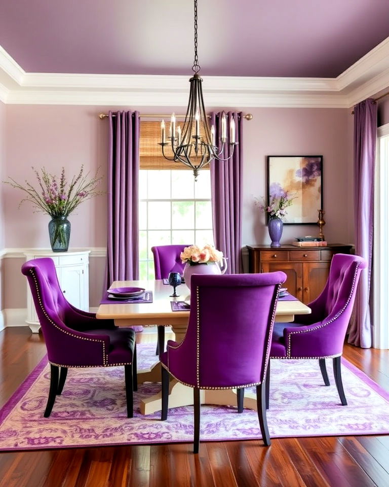 purple accent dining chairs