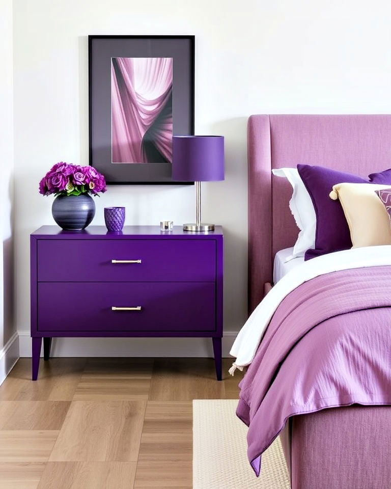 purple accent furniture nightstand