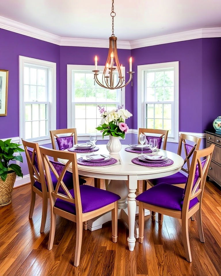 purple cushions for dining chairs