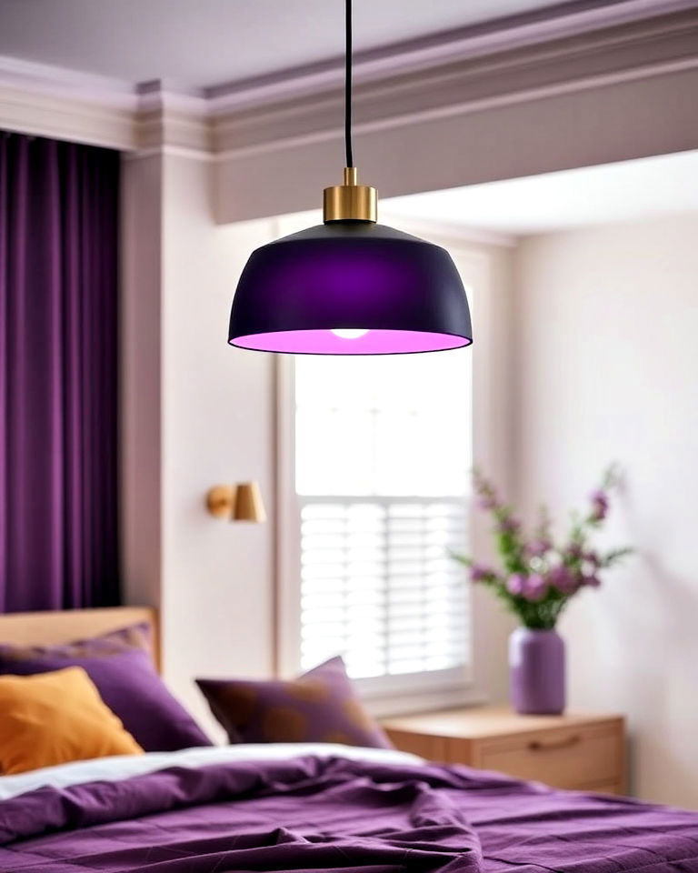 purple pendant lighting for bedroom