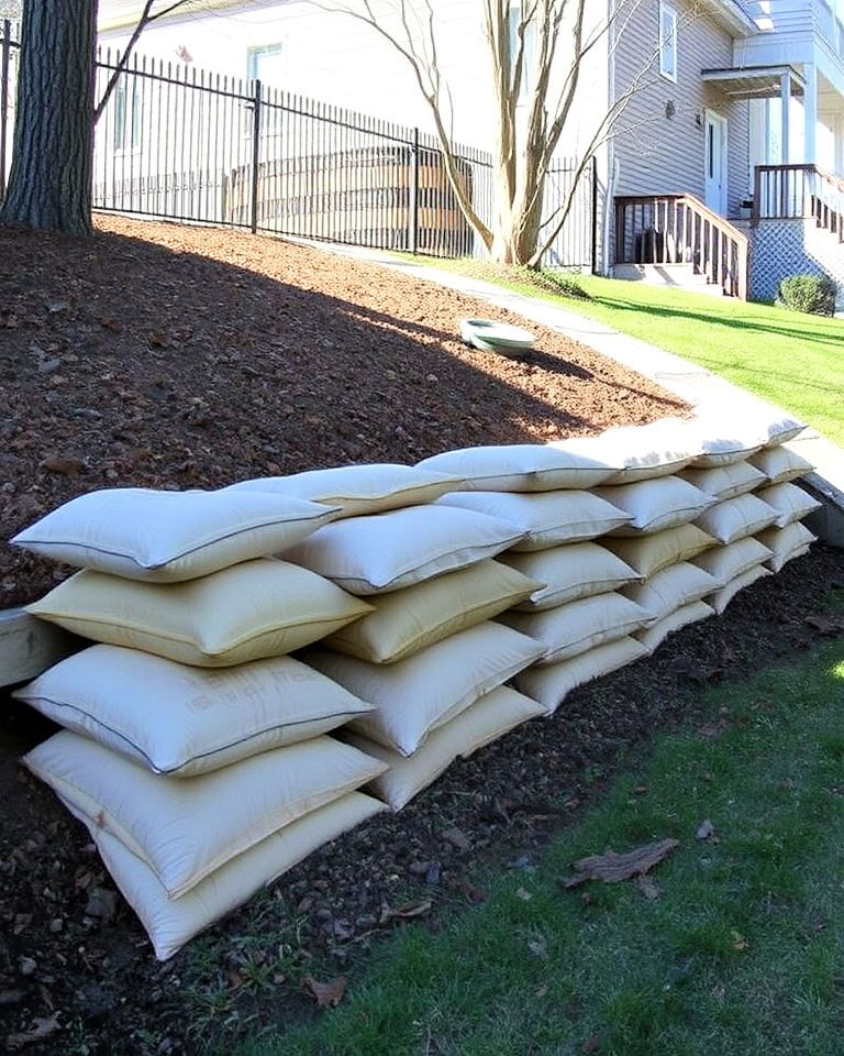 quick to make sandbag retaining wall