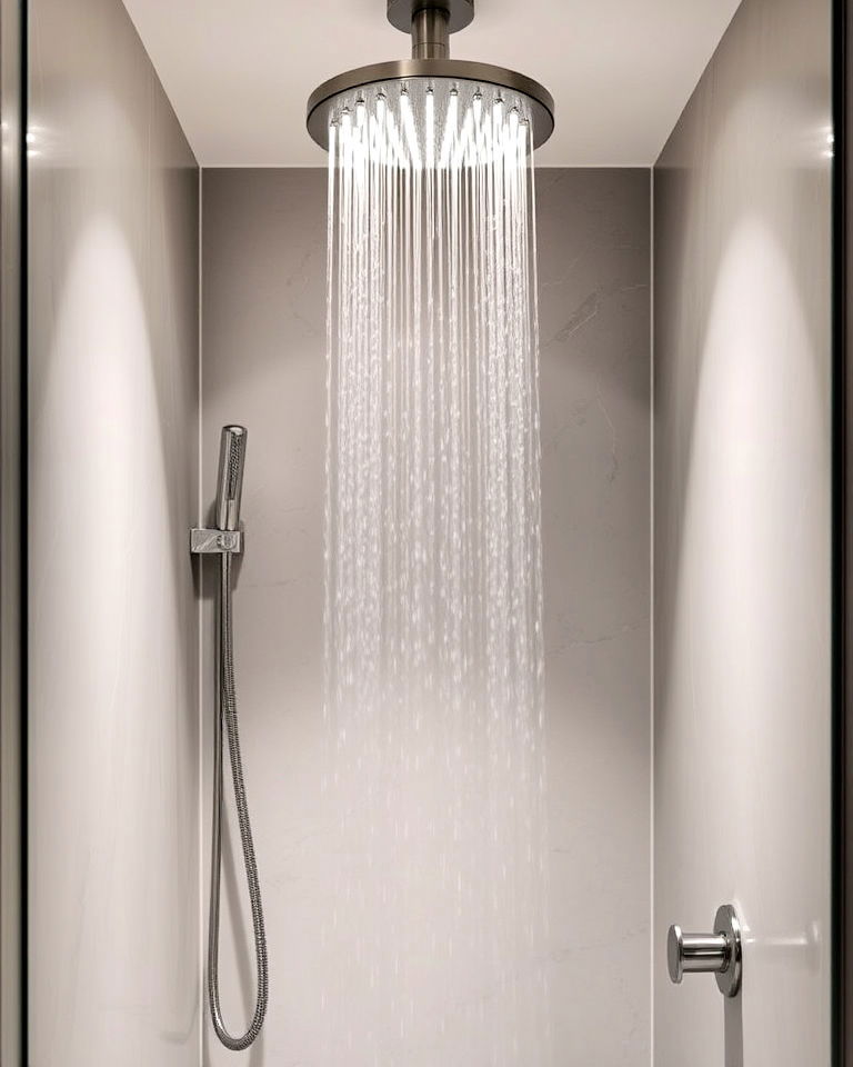 rain showerhead for a spa like walk in shower