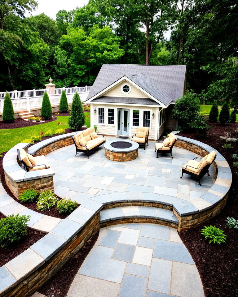raised bluestone patio for dimension
