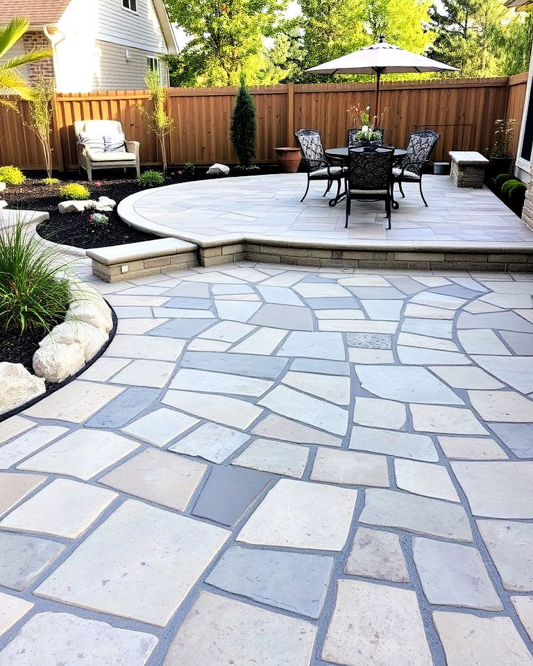 random stone layout patio