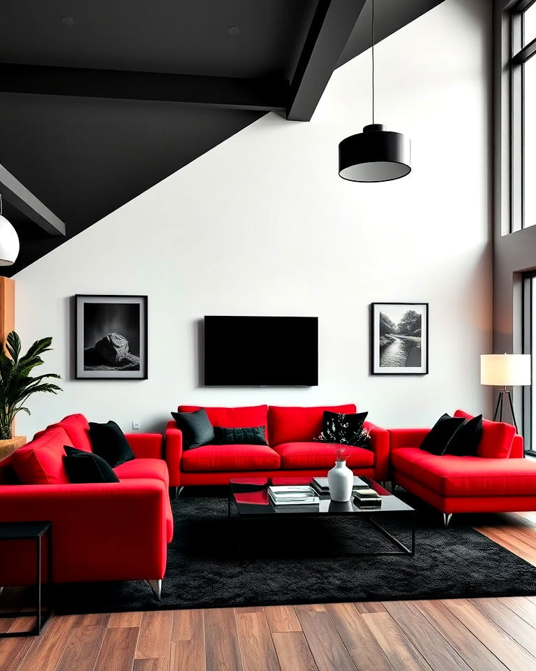 red and black contemporary style