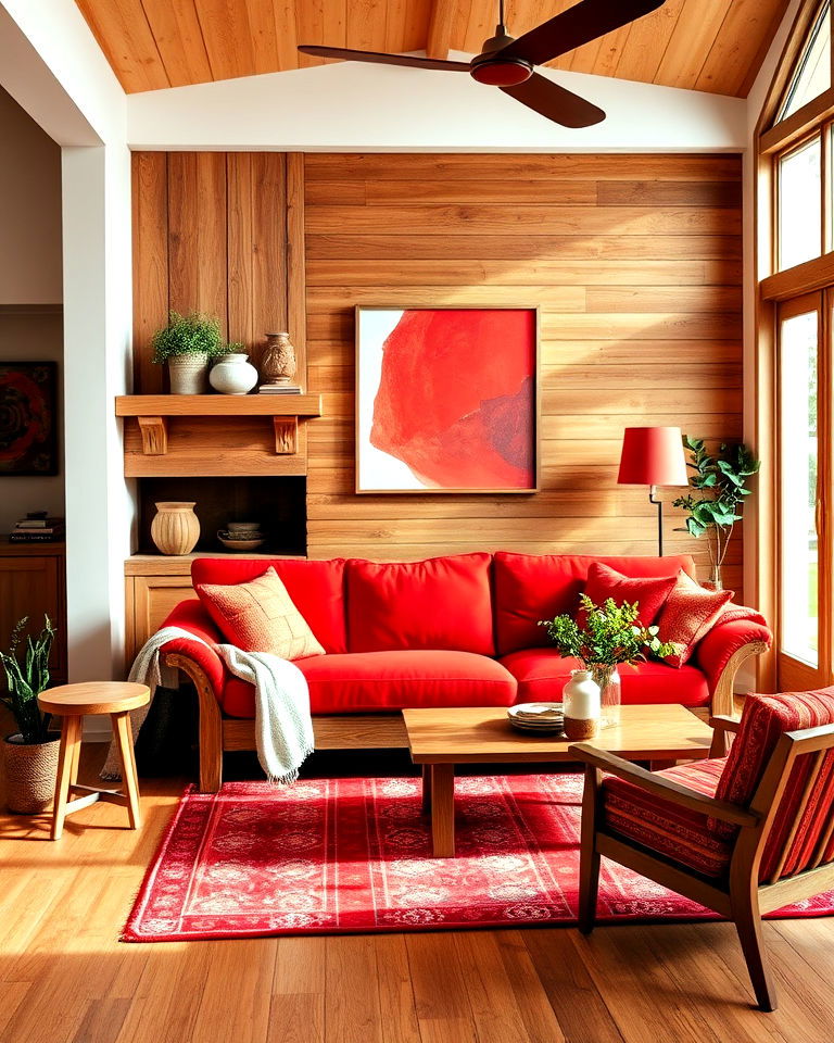 red and wood warmth