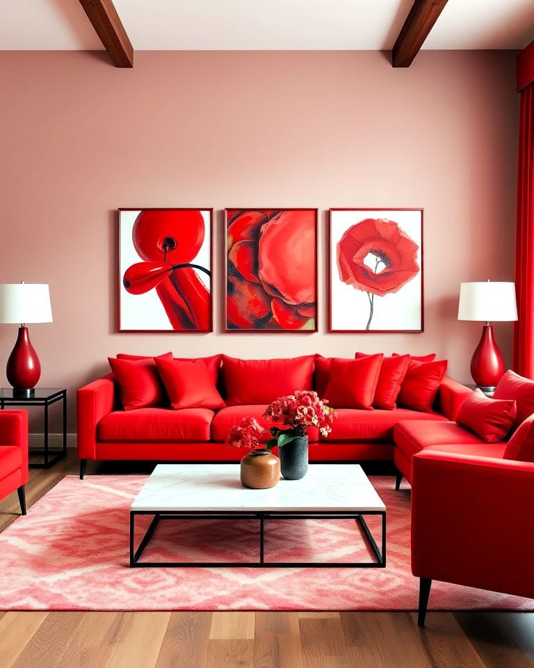 red art and wall decor