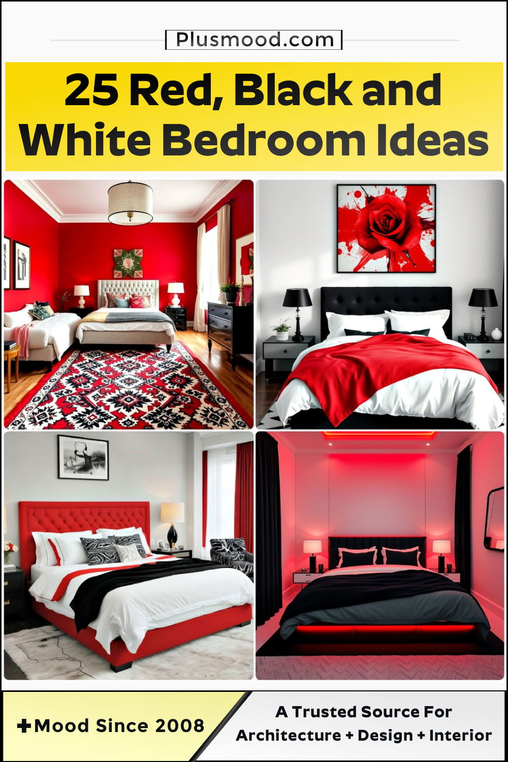 red black and white bedroom ideas and inspiration