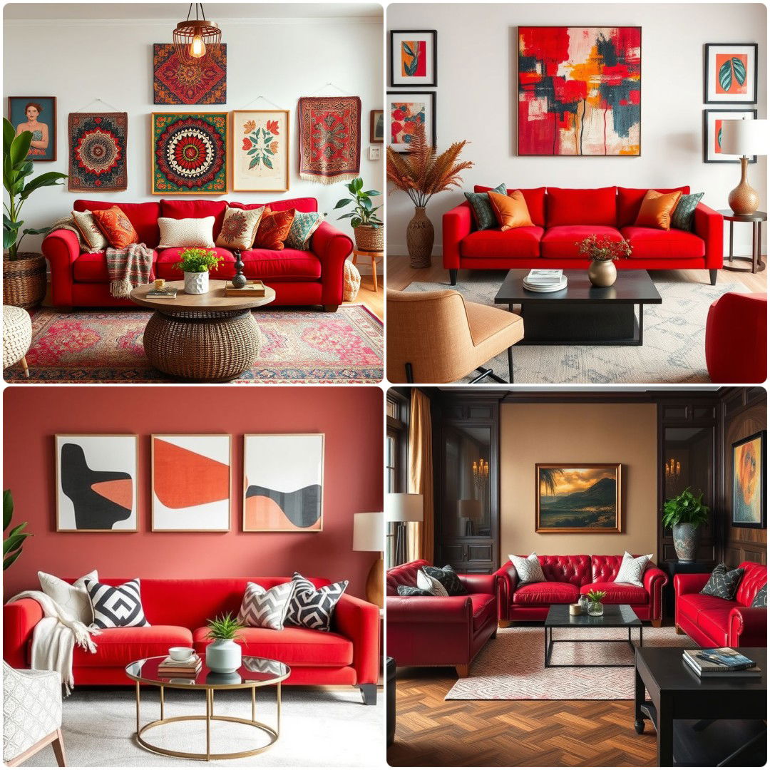 25 Red Couch Living Room Ideas To Enhance Your Decor