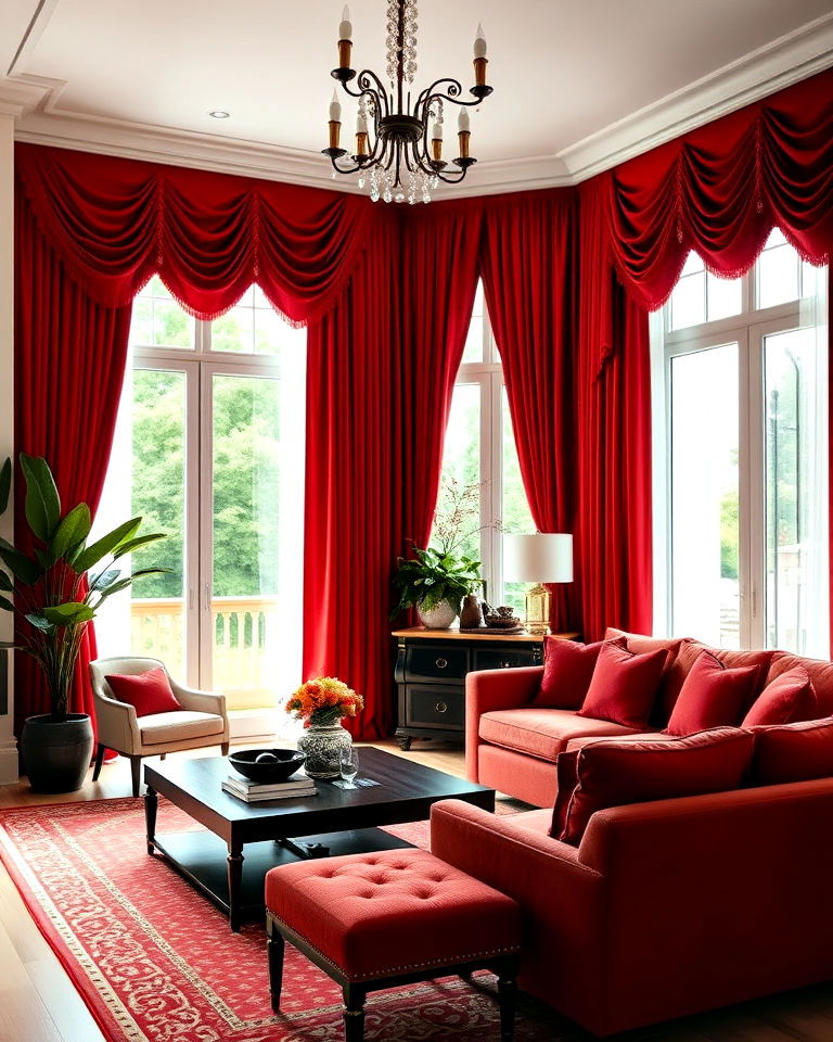 red curtains for drama