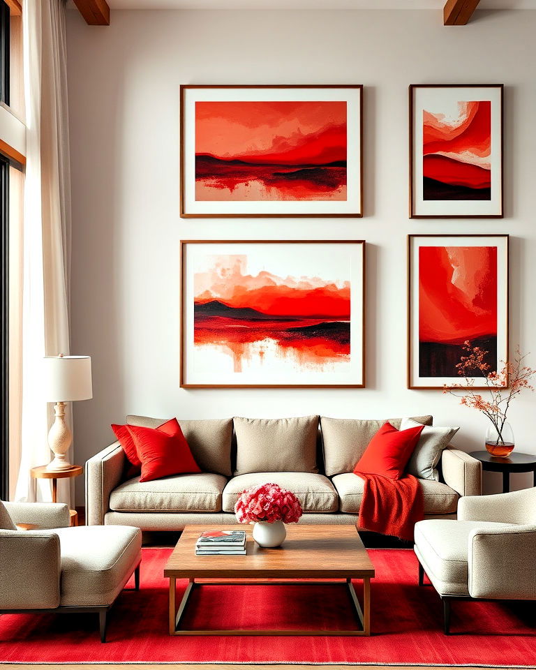 red framed artwork