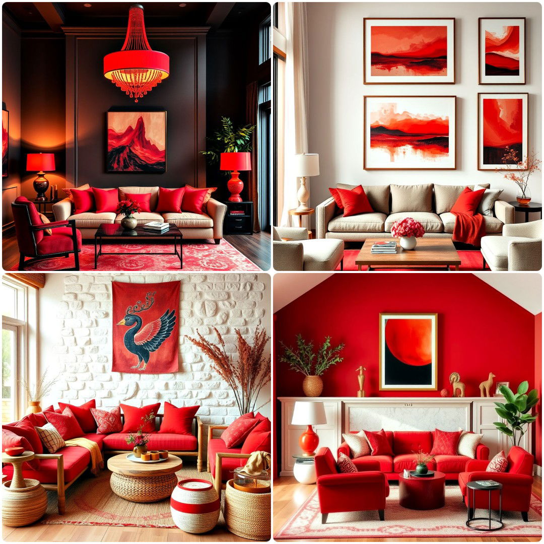 30 Red Living Room Ideas for A Bold and Stylish Home