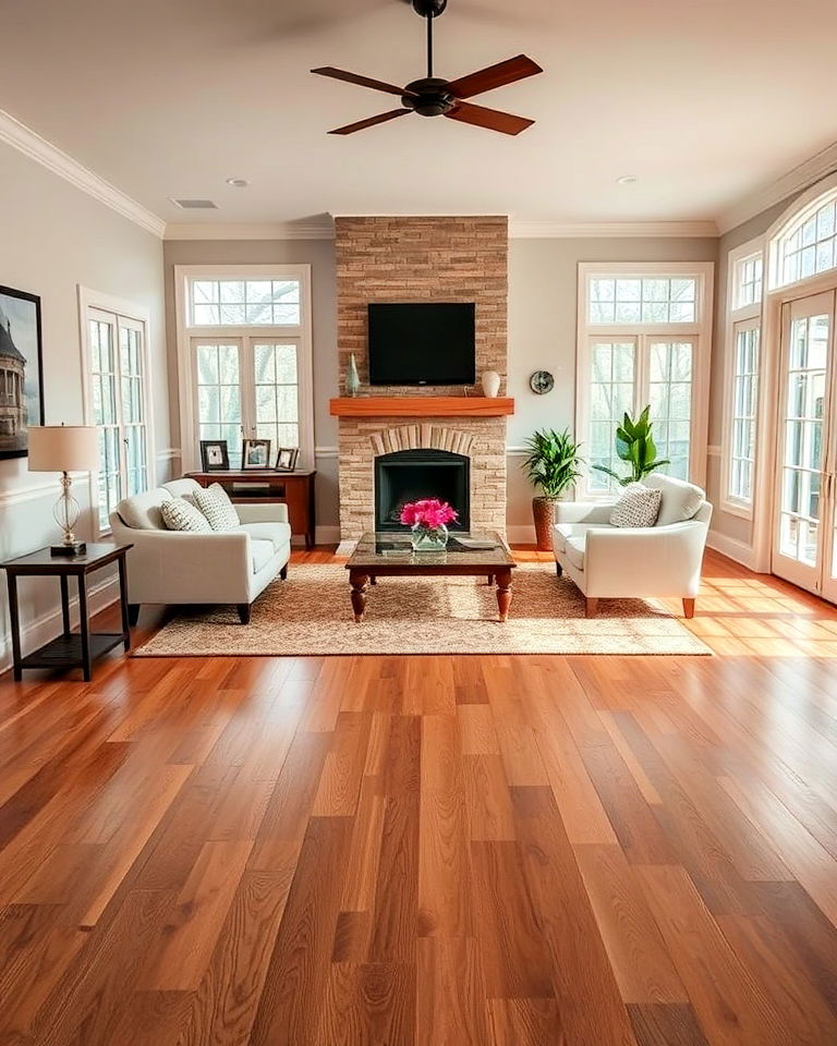 red oak floor for durability and warmth