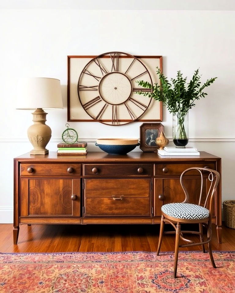repurposed vintage furniture dining room