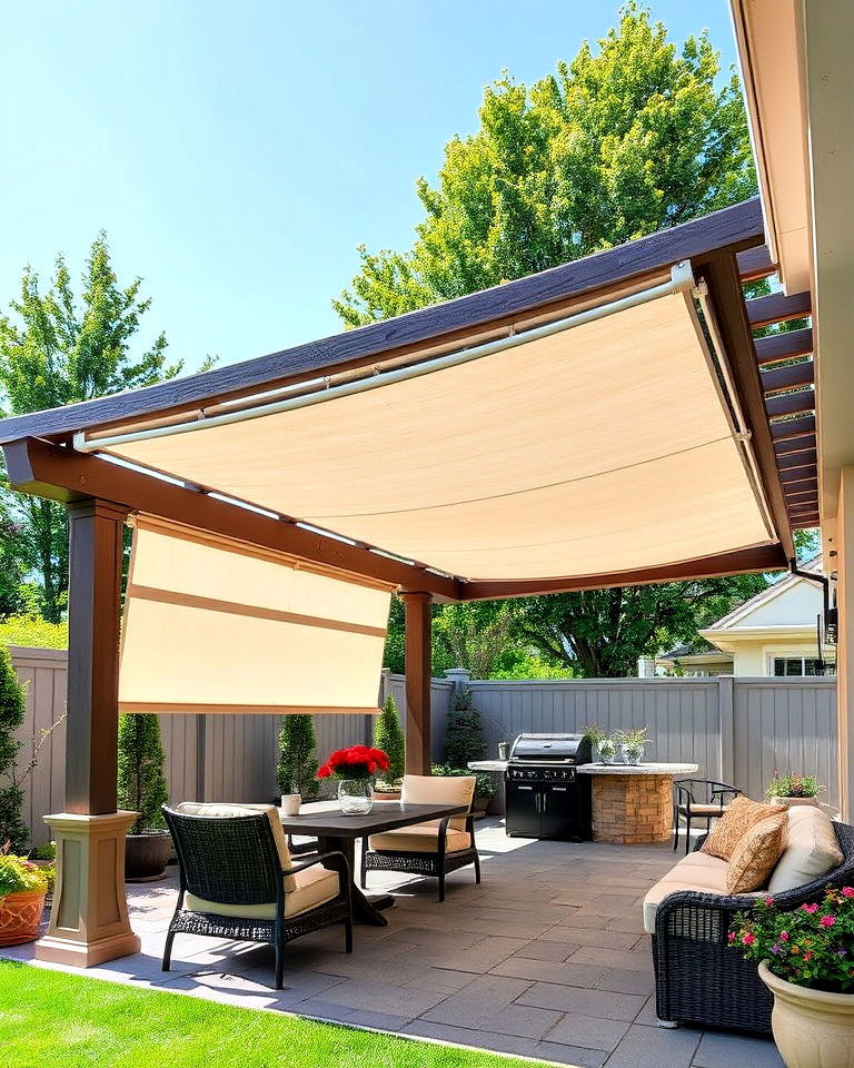 retractable fabric pergola