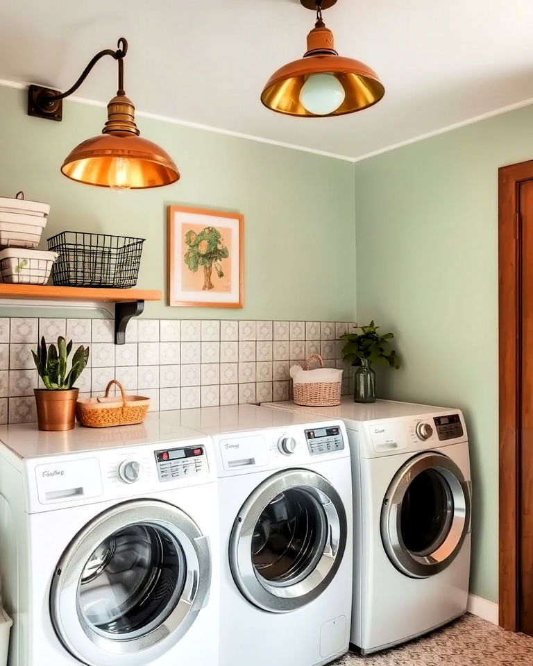 retro laundry room lighting