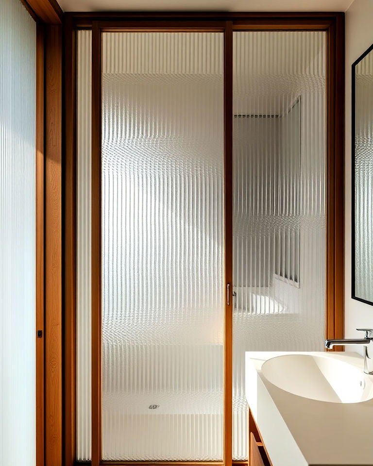 ribbed glass panels for texture and privacy